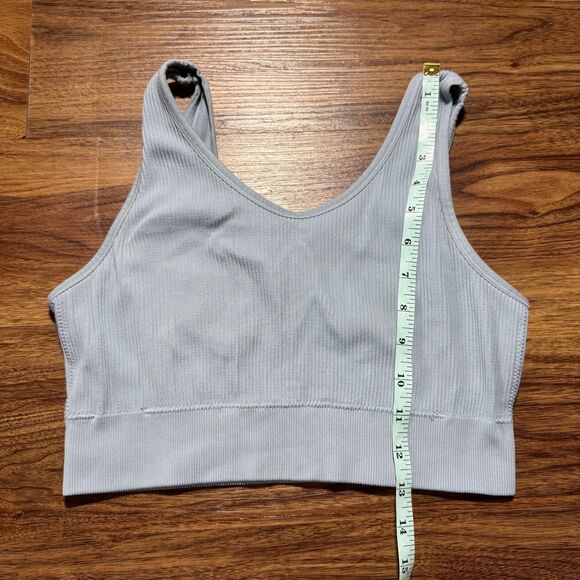 Aerie Ribbed Sports Bra Womens Size XL Light Blue Most Support Sweat Cardio Yoga - Picture 4 of 6